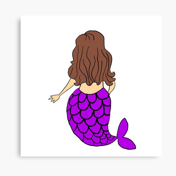 Little Mermaid Purple Brunette Canvas Print