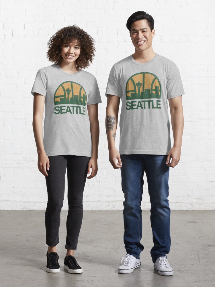 Seattle Supersonics Grey Retro Vintage Sonics T-Shirt Sizes S-XL