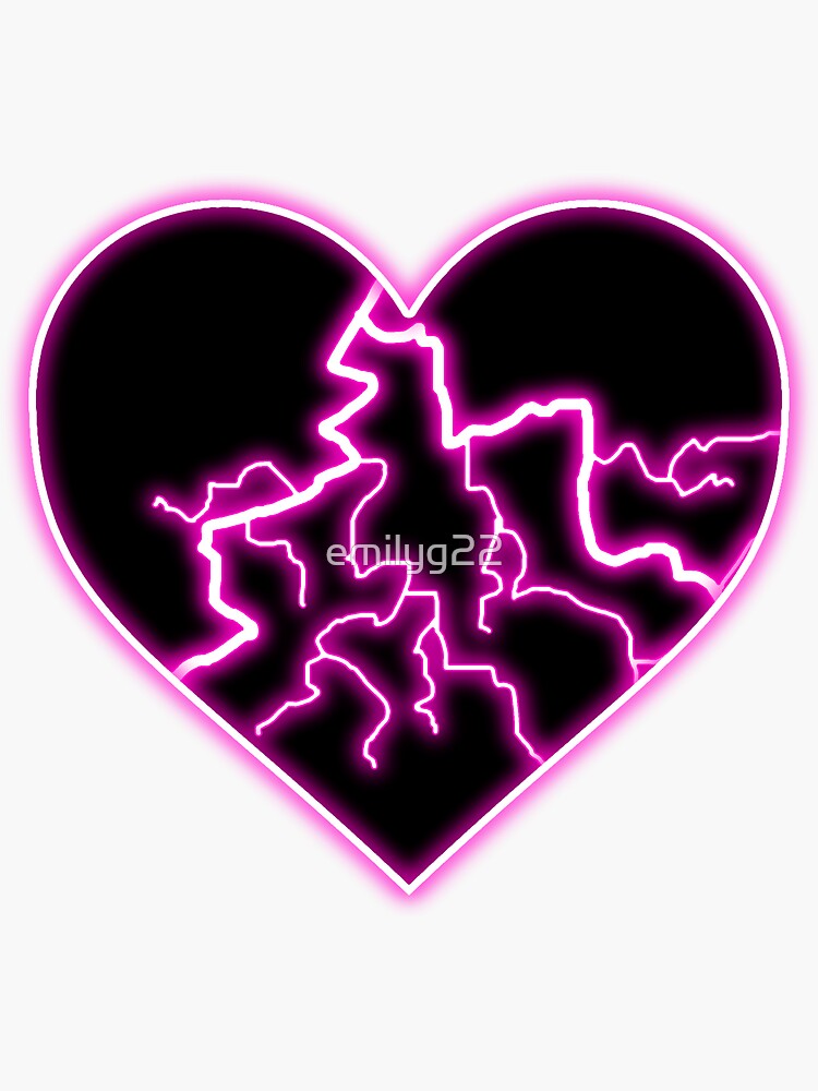 "lightning heart" Sticker for Sale by emilyg22 Redbubble