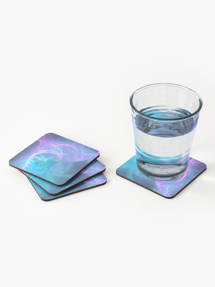 Alternate view of Liquid electricity fractal flames Coasters (Set of 4)