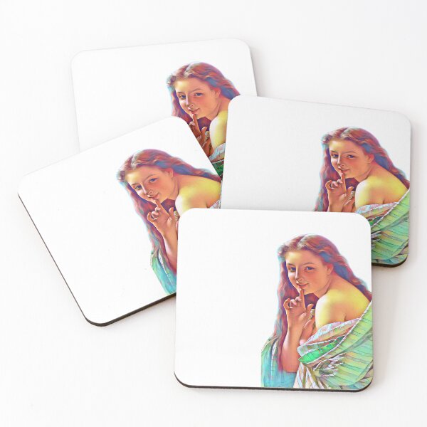 Item preview, Pop take on painting Portrait of a Young Woman by Pierre Auguste- Cot designed and sold by PeterProtozoa.