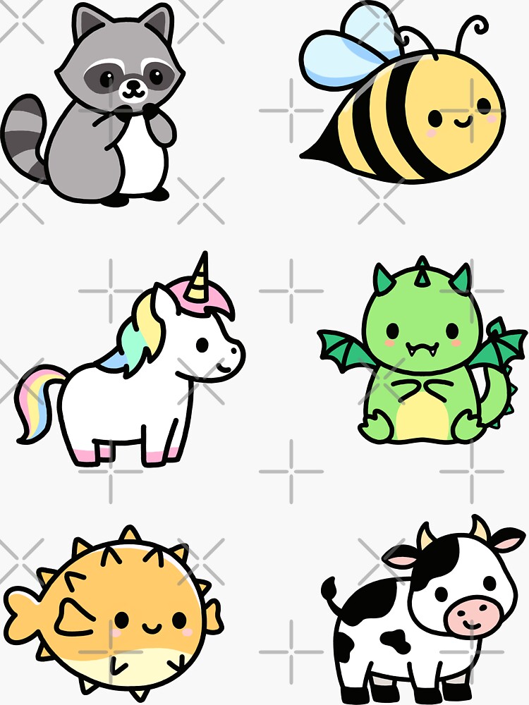 "Cute Animal Sticker Pack 5" Sticker for Sale by littlemandyart Redbubble