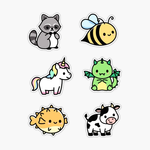 Little Kawaii Animal Sticker Set, Mouse Stickers, Kawaii Journal Stickers 