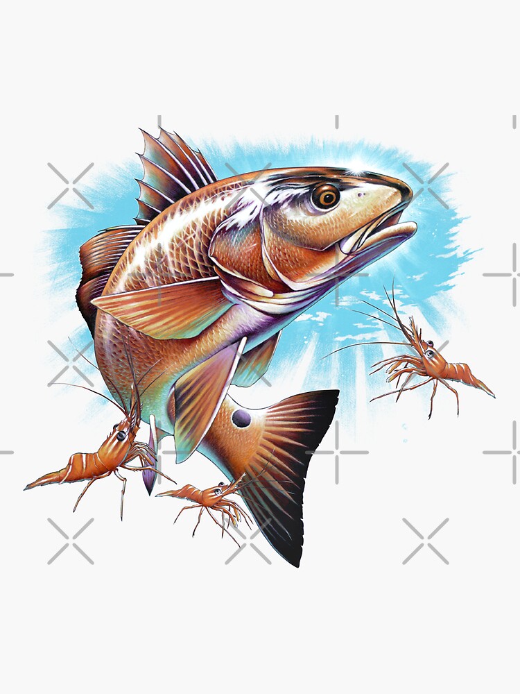 Redfish Sticker for Sale by Salmoneggs