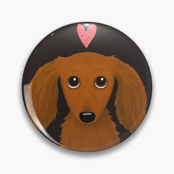 Item preview, Cute Longhaired Dachshund Cartoon Dog with Heart designed and sold by Jenn Inashvili.