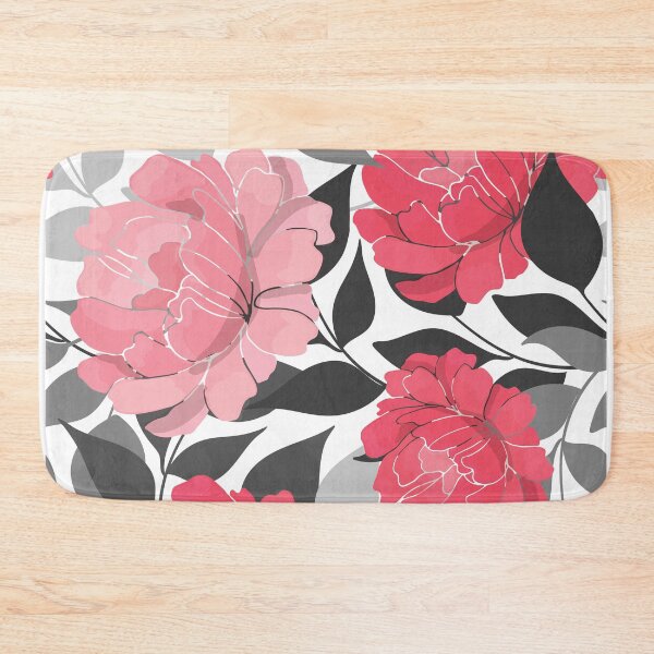 Item preview, Blush and Bashful Flower Pattern on Black and White designed and sold by Lori-Goree.