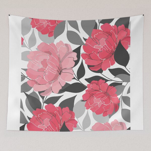 Item preview, Blush and Bashful Flower Pattern on Black and White designed and sold by Lori-Goree.