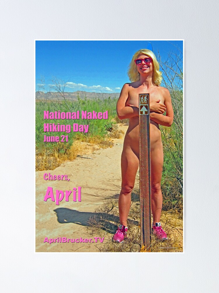 Thumbnail 2 of 3, Poster, Celebrate Naked Hiking Day with April Brucker designed and sold by April Brucker.