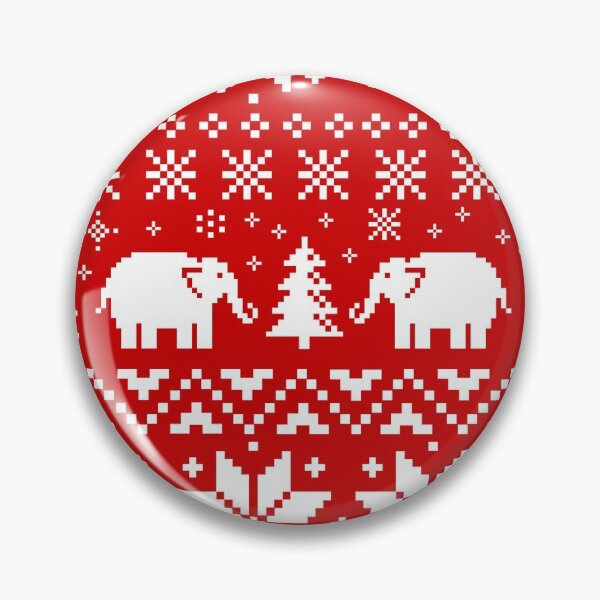 Item preview, Cute Elephants Red and White Christmas Holiday Pattern designed and sold by Jenn Inashvili.