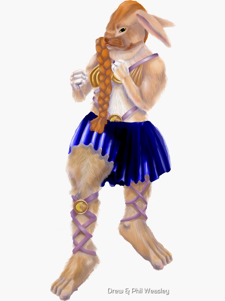 "Bunny Brawler" Sticker by Lefiont | Redbubble