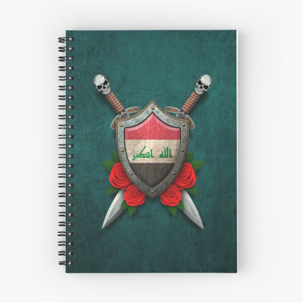 Item preview, Iraqi Flag on a Worn Shield and Crossed Swords designed and sold by JeffBartels.