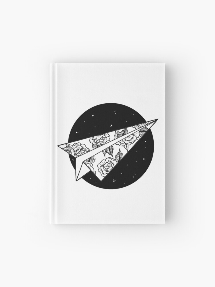 Cuaderno de tapa dura «Diseño de tatuaje floral de avión de papel» de  taramargolis | Redbubble
