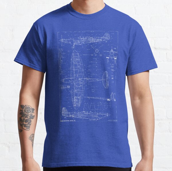 Vista previa del artículo con la obra «Supermarine Spitfire Blueprint WWII RAF Fighter Airplane Design», diseñado y vendido por RealPilotDesign.
