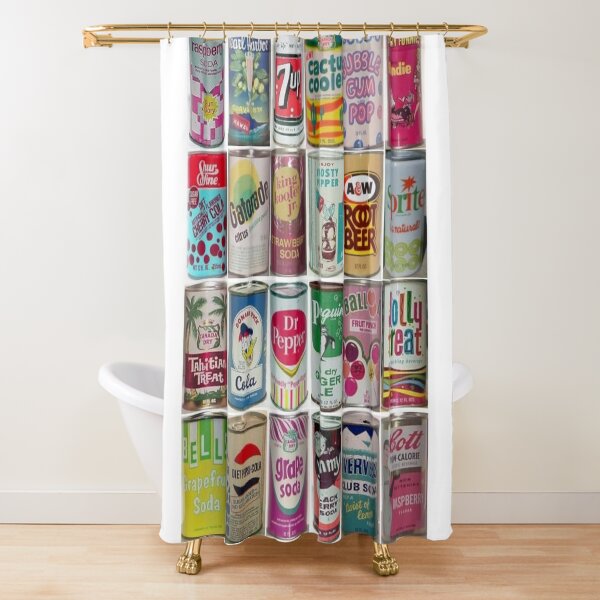 Vintage Soda Cans Shower Curtain