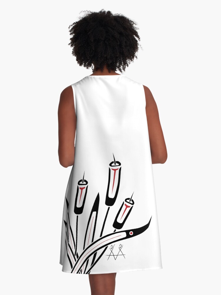 Thumbnail 3 of 4, A-Line Dress, Pasan - Cattails designed and sold by AdeleArseneau.