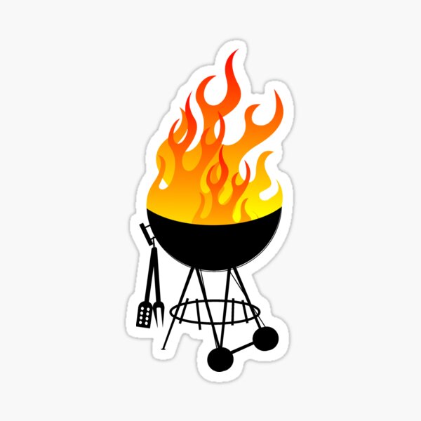 Flaming BBQ! Sticker