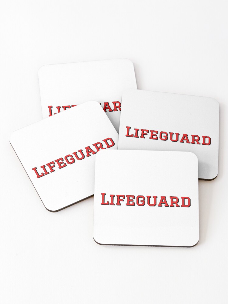 Thumbnail 1 of 5, Coasters (Set of 4), Lifeguard Sticker designed and sold by trqffic.