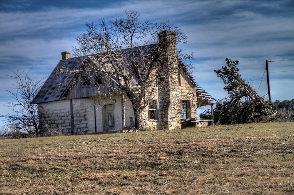 "Old Rock House near Norse, Texas" by Terence Russell Redbubble