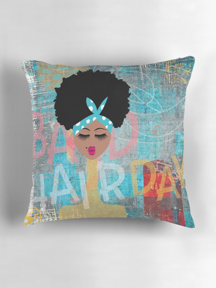 Thumbnail 3 of 4, Pillow, Bad Hair Day designed and sold by 6256design.