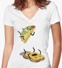 Taco Vs. Gegrilltes Käse-Sandwich Shirt mit V-Ausschnitt