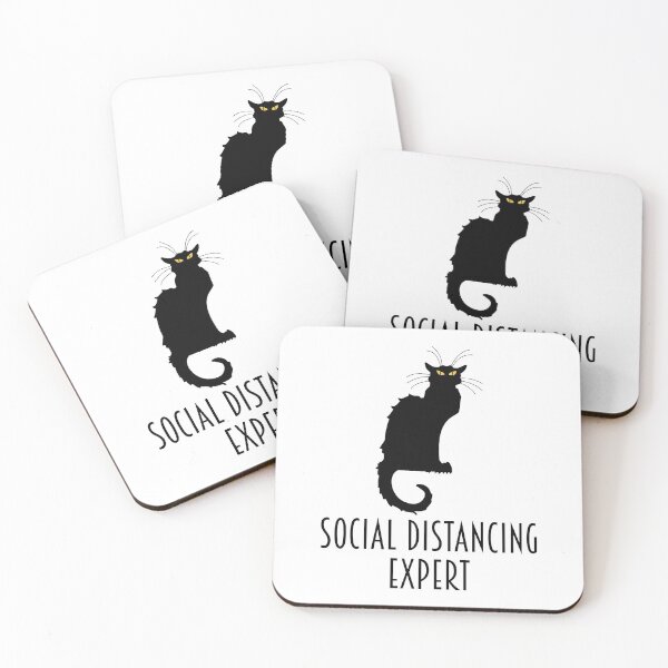 Item preview, Social Distancing Expert Cat Chat Noir designed and sold by Cat Lady Designs.