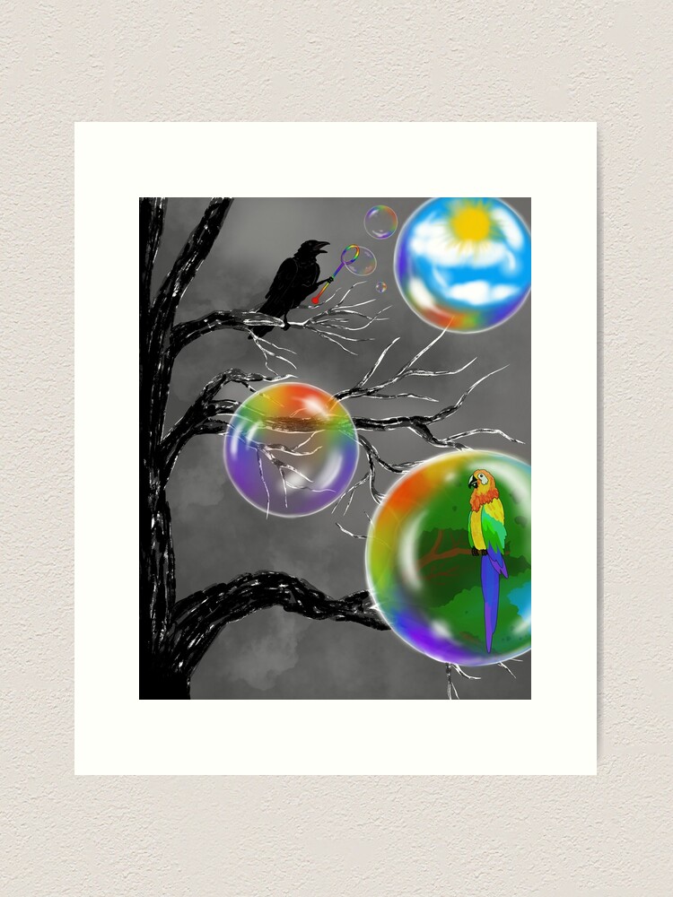 Wall Art Print, Rainbow Bubble