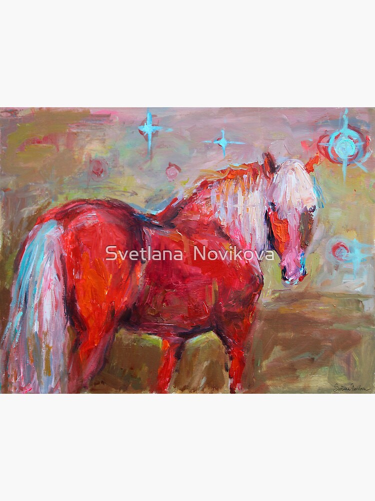 Contemporary Red Horse Painting Svetlana Novikova Art Print for Sale by Svetlana  Novikova