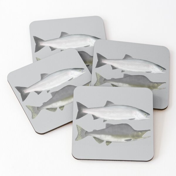 Artikelvorschau, Rosa Lachsgruppe entworfen und verkauft von fishfolkart.