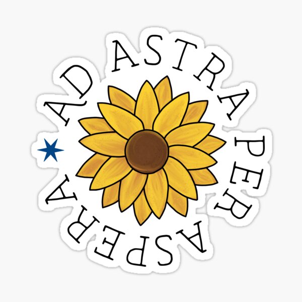 Item preview, Ad Astra Per Aspera Kansas Sunflower designed and sold by katiemahar.
