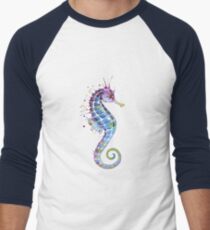 Seepferdchen - Lila Baseballshirt mit 3/4-Arm