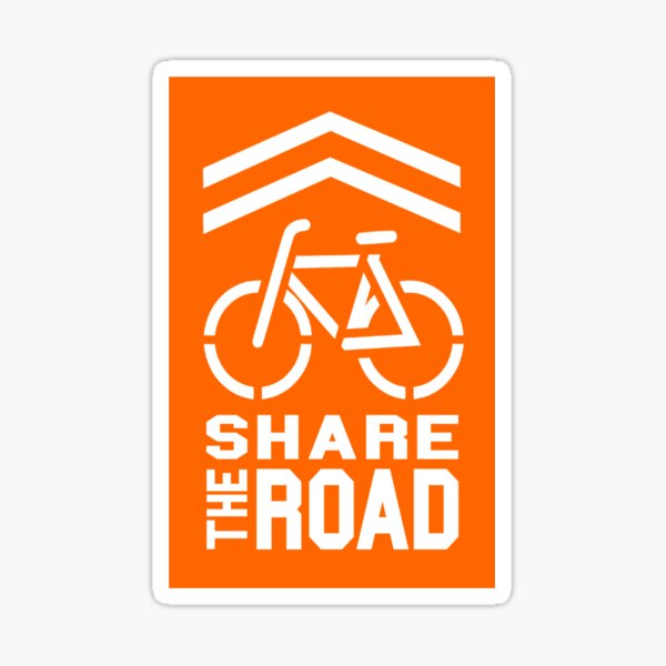 Item preview, Share the Road Sticker - Orange Version designed and sold by ROBOTFACE .