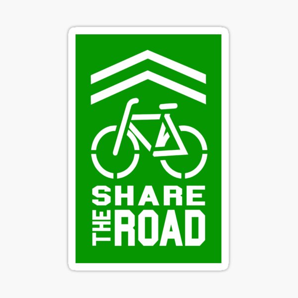 Item preview, Share the Road Sticker - Green Version designed and sold by ROBOTFACE .