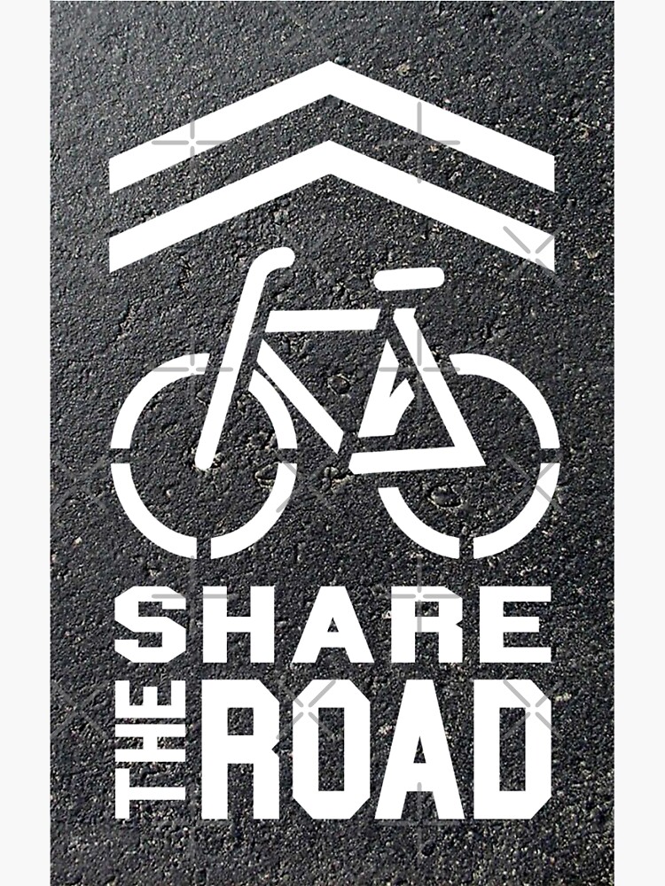 Share The Road Sticker Blacktop Version Sticker By Robotface Redbubble 8636