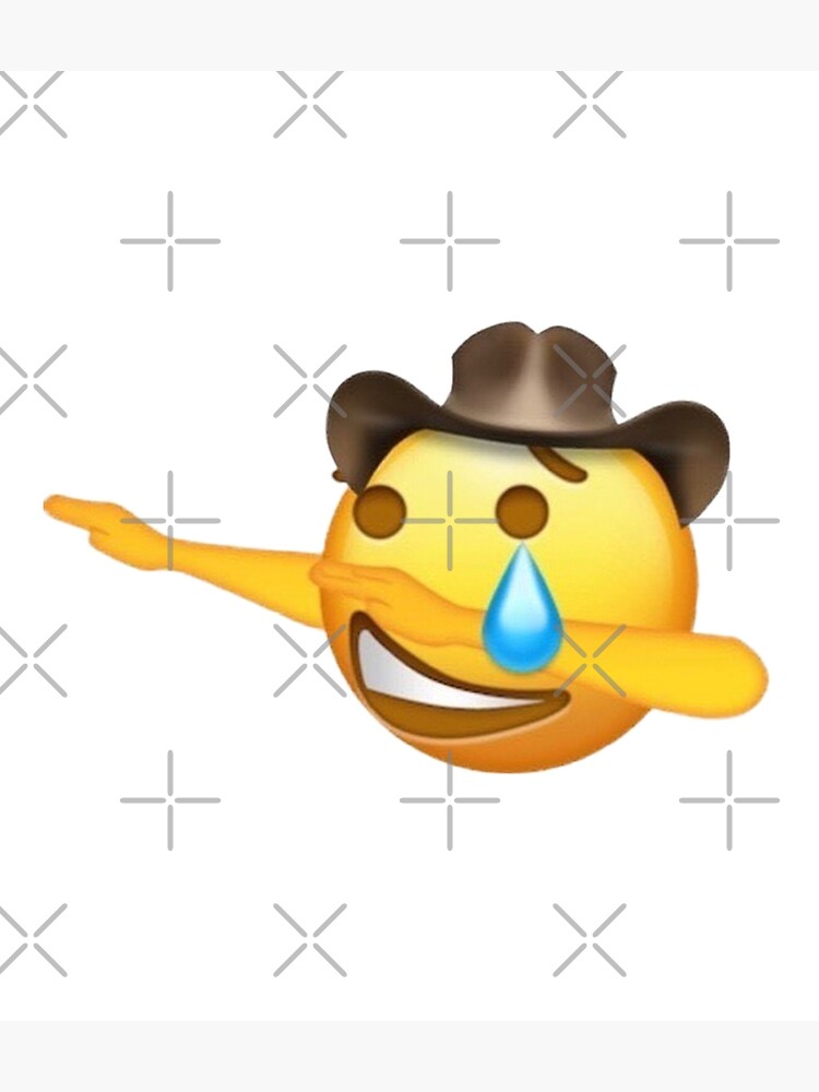 "cowboy dabbing crackhead emoji" Poster for Sale by chnlrdt Redbubble