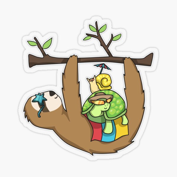 The Family Of Sloth Turtle And Snail Sticker for Sale by BeanxMax