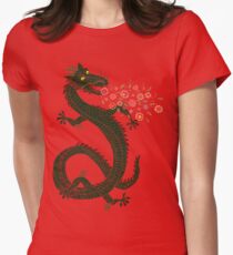 Dragon, Flower Breathing Women's Fitted T-Shirt