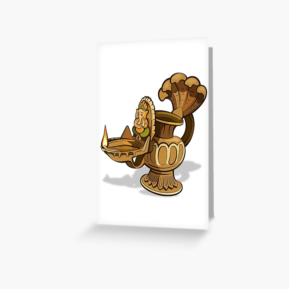 "NEWARI OIL LAMP ILLUSTRATION" Greeting Card for Sale by Teesha