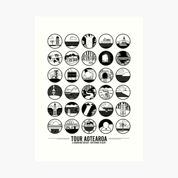 Tour Aotearoa - A 3000km Bike Odyssey Art Print