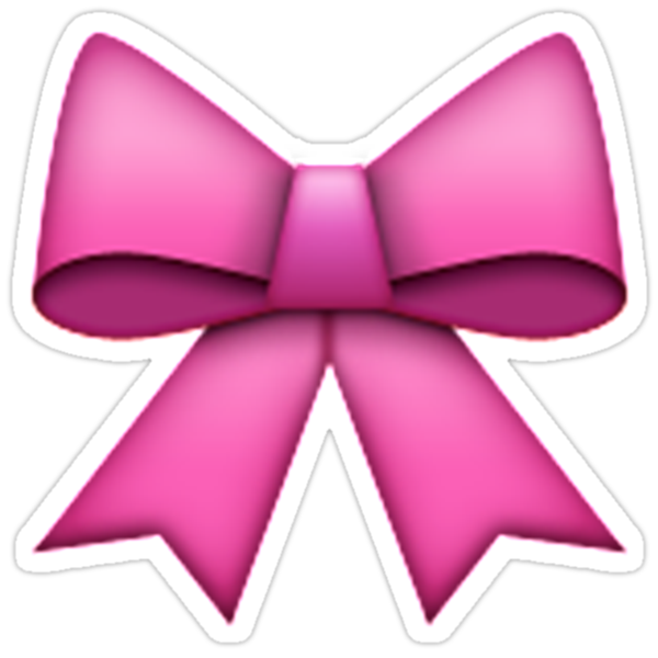  Emoji Pink Bow Stickers by emoji- Redbubble