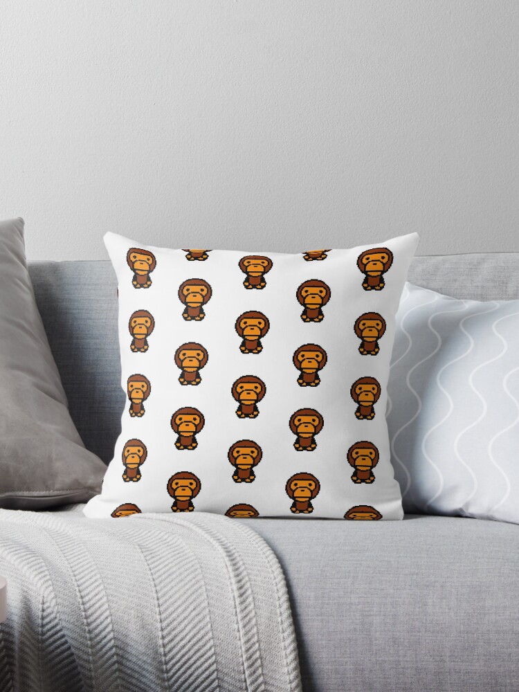 Neon Bape White Throw Pillow for Sale by SelahBeats