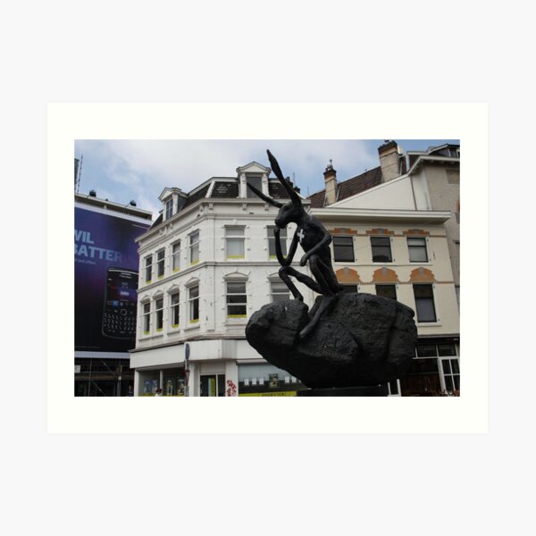 Statue of a hare Art Print