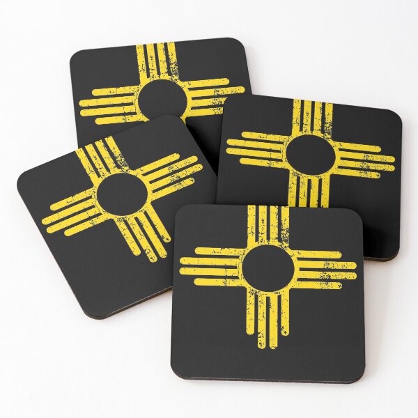 Item preview, New Mexico Gift New Mexico State Flag Yellow Zia Sun Distressed Design designed and sold by TNDesignStudio.