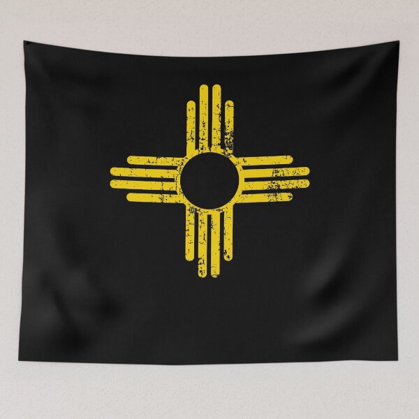 Item preview, New Mexico Gift New Mexico State Flag Yellow Zia Sun Distressed Design designed and sold by TNDesignStudio.