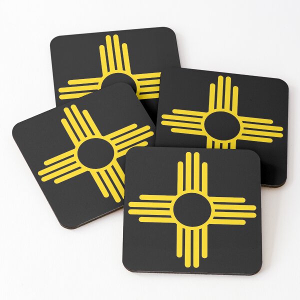 Item preview, New Mexico Gift New Mexico State Flag Yellow Zia Sun Design designed and sold by TNDesignStudio.