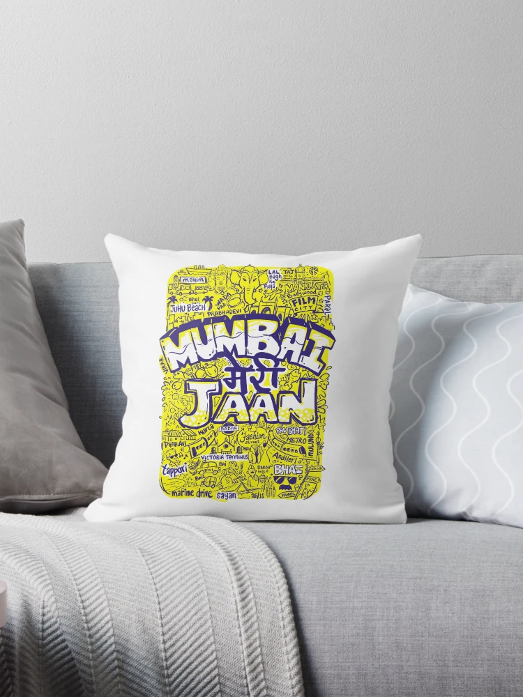 Mumbai Map Pillow - Bombay 2024 Map Pillow 18x18