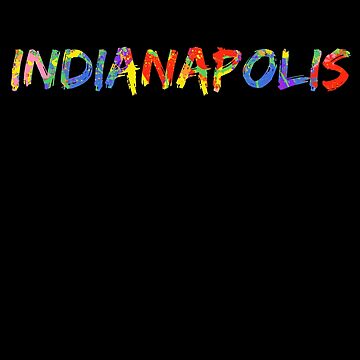 Imagen de la obra Indianapolis Gift Bright Colors Indiana Colorful Rainbow Paint Spash Design de TNDesignStudio