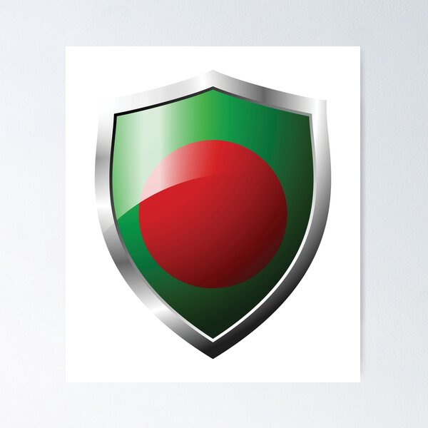 Item preview, Strong Bangladesh Flag Shield Country designed and sold by HelloFromAja.