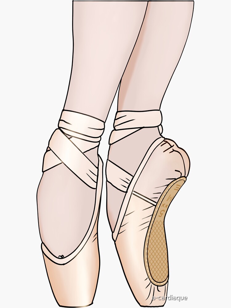 Pink Satin Pointe Shoes Sticker for Sale by a-cardiaque