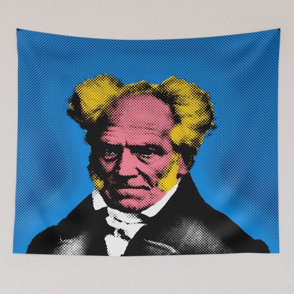 Item preview, Pop Art Portrait of Arthur Schopenhauer in Blue Background designed and sold by OnlyPopArt.