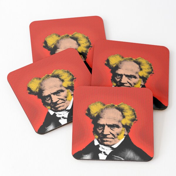 Item preview, Pop Art Portrait of Arthur Schopenhauer in Red Background designed and sold by OnlyPopArt.